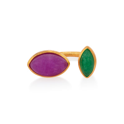 Aurora Duo-Stone Ring - Isharya | Modern Indian Jewelry