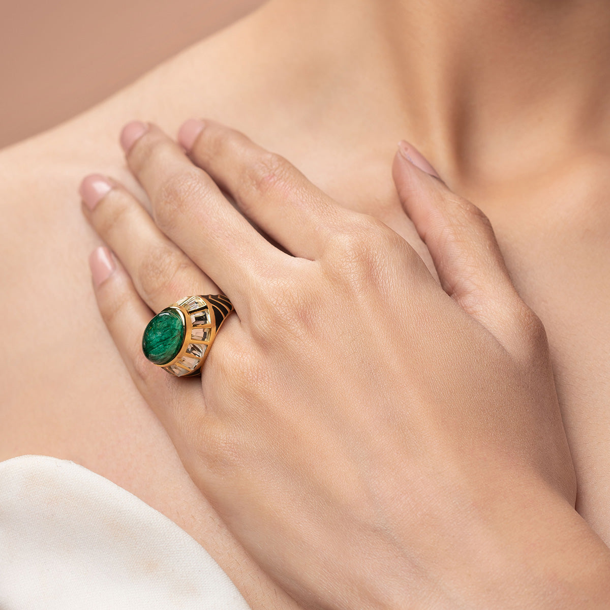 Zeenat Mirror Ring - Isharya | Modern Indian Jewelry