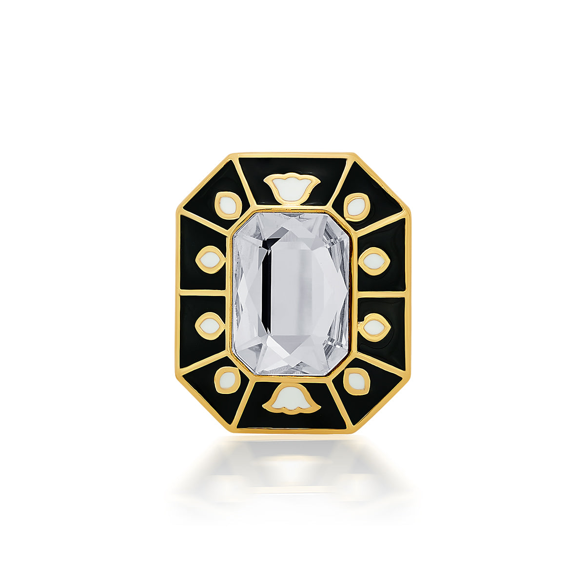 Blaze Chevron Crystal Ring - Isharya | Modern Indian Jewelry
