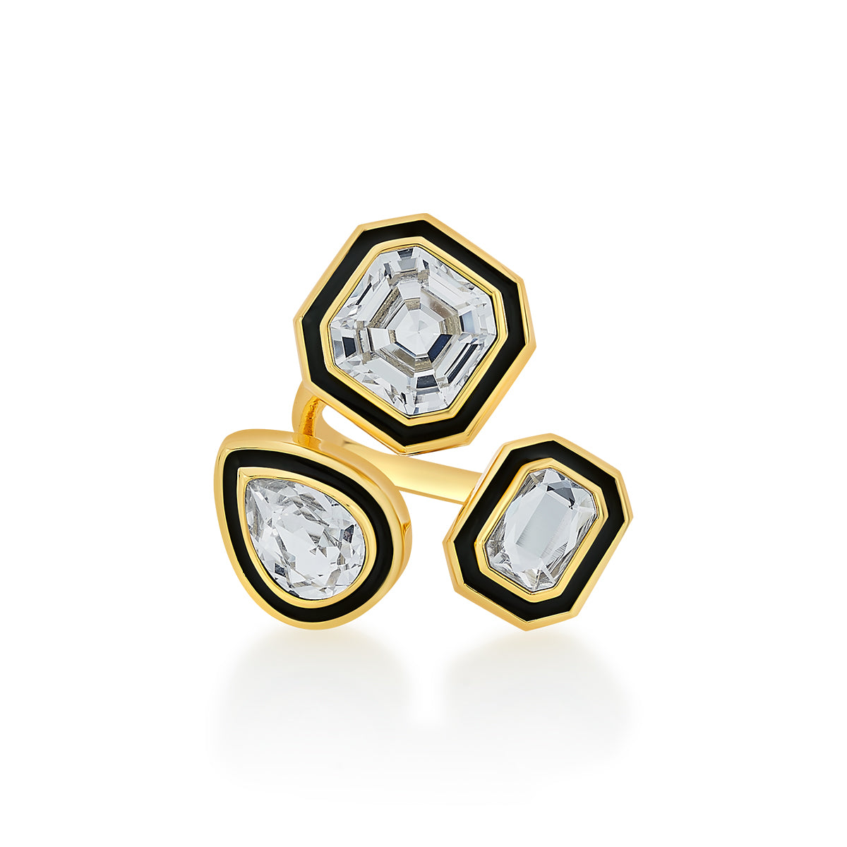 B-dazzle Multi-Crystal Ring - Isharya | Modern Indian Jewelry