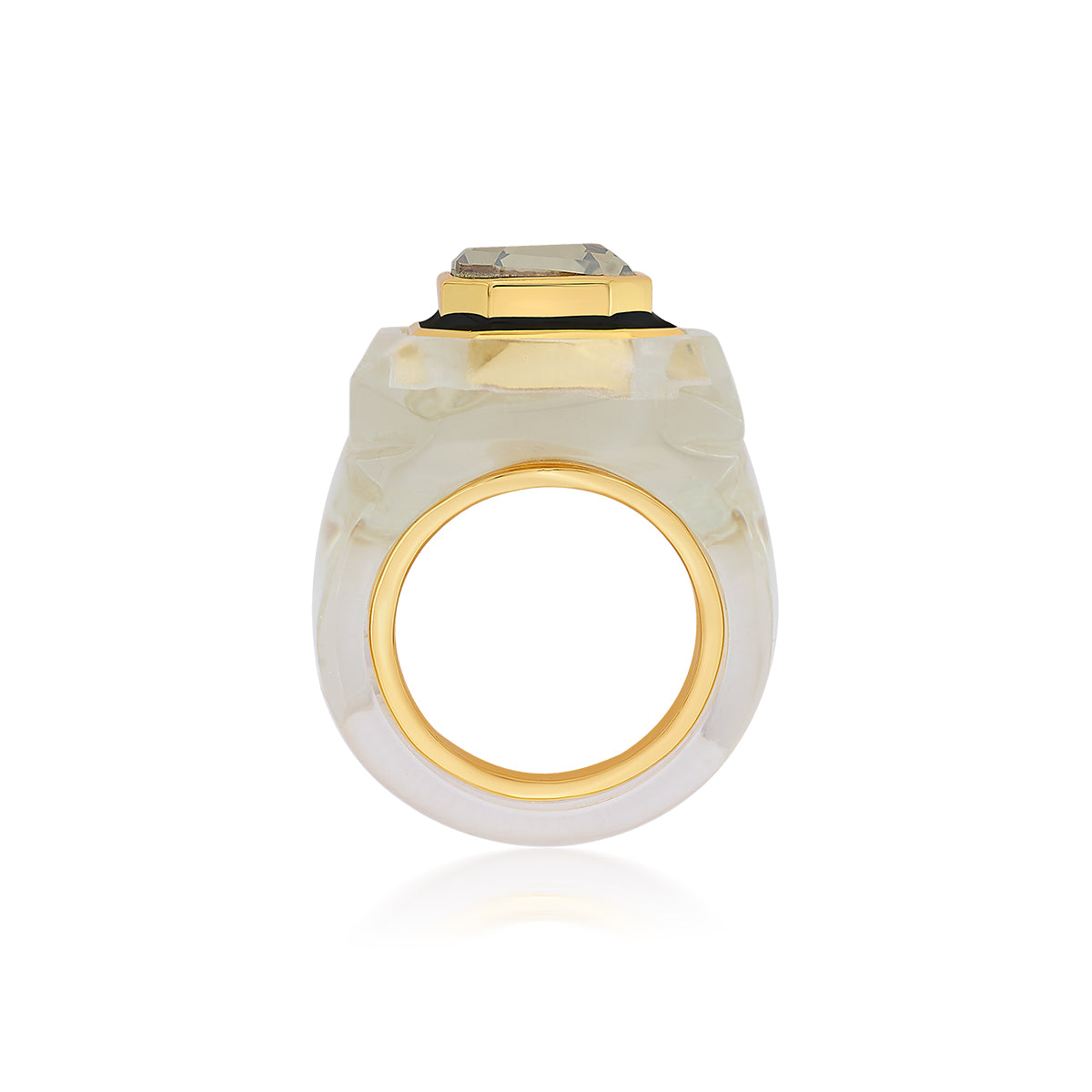 Bougie Infinity Cut Crystal Ring - Isharya | Modern Indian Jewelry