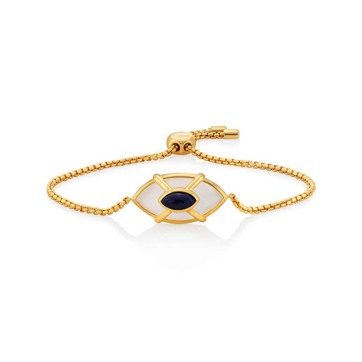 Evil Eye Blue Saphire Doublet Bracelet