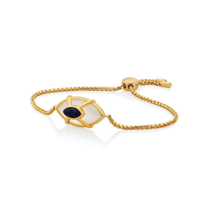 Evil Eye Blue Saphire Doublet Bracelet