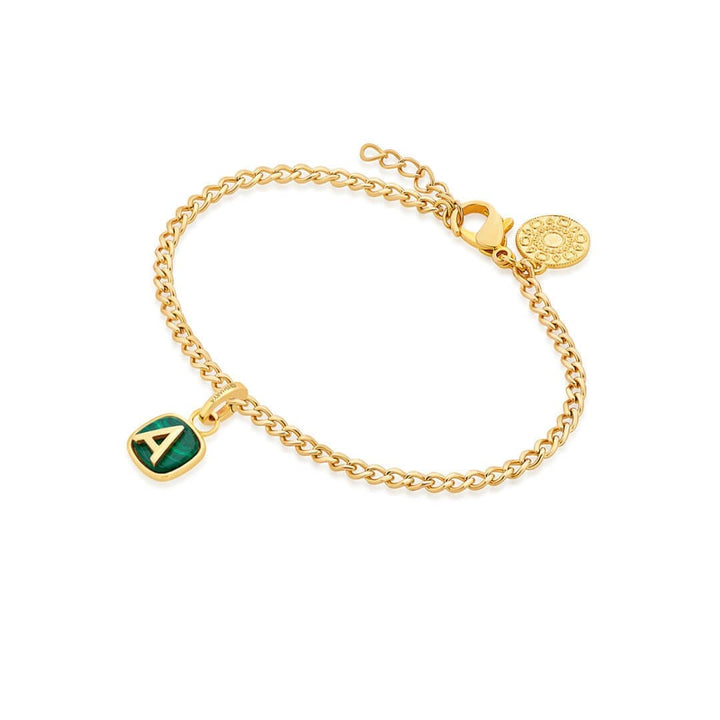 Gold Link Slim Halo Chain Bracelet