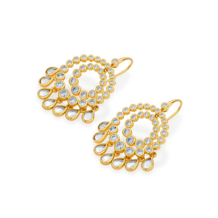 Ada Mirror & CZ Chandbali Earrings - Isharya | Modern Indian Jewelry