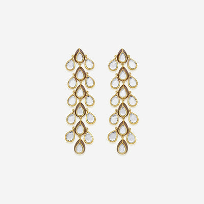 Ayaana Resin & Mirror Cascading Earrings - Isharya | Modern Indian Jewelry