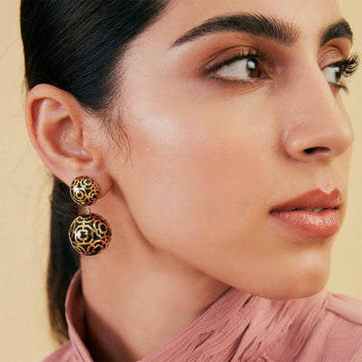 Borderless Mop Circle Earrings - Isharya | Modern Indian Jewelry