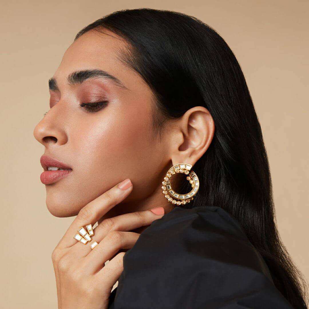 Emerge Disc Earrings - Isharya | Modern Indian Jewelry