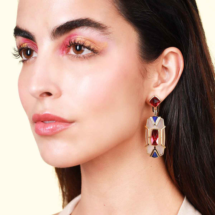 Kaleidoscope Pink Hydro Lapis Earring