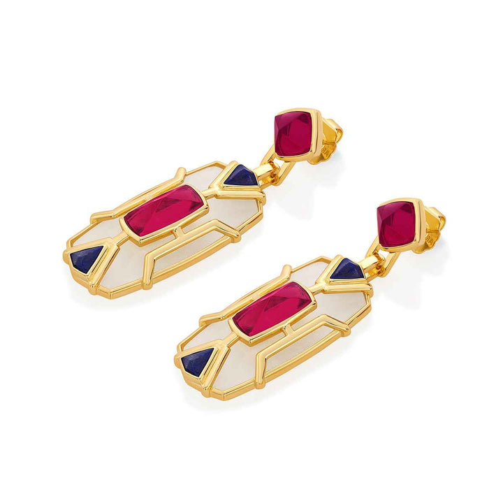 Kaleidoscope Pink Hydro Lapis Earring