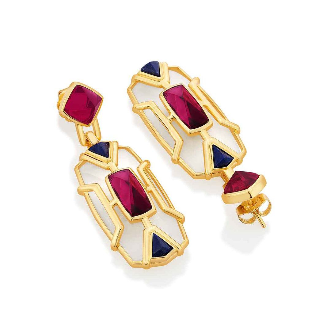 Kaleidoscope Pink Hydro Lapis Earring