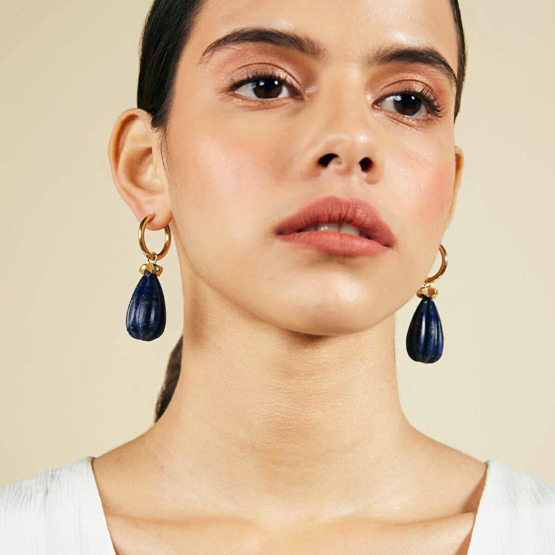 Lapis Drop Earrings - Isharya | Modern Indian Jewelry