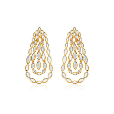 Marquise Mirror Chandelier Earrings - Isharya | Modern Indian Jewelry