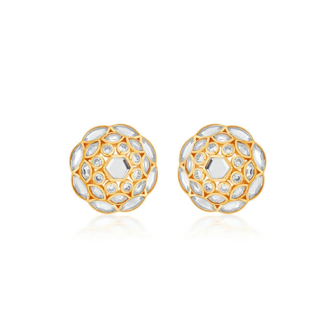 Marquise Mirror Cluster Stud Earrings - Isharya | Modern Indian Jewelry