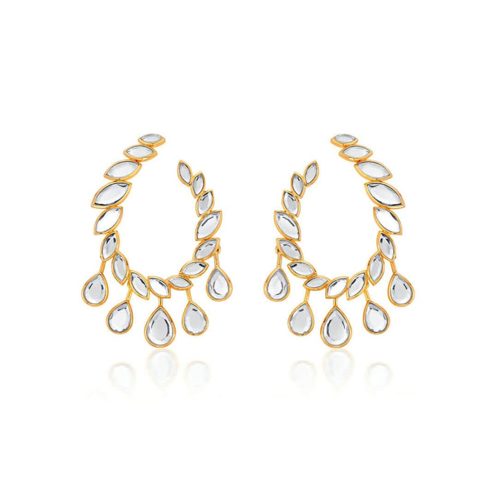 Marquise Mirror Open Oval Earrings