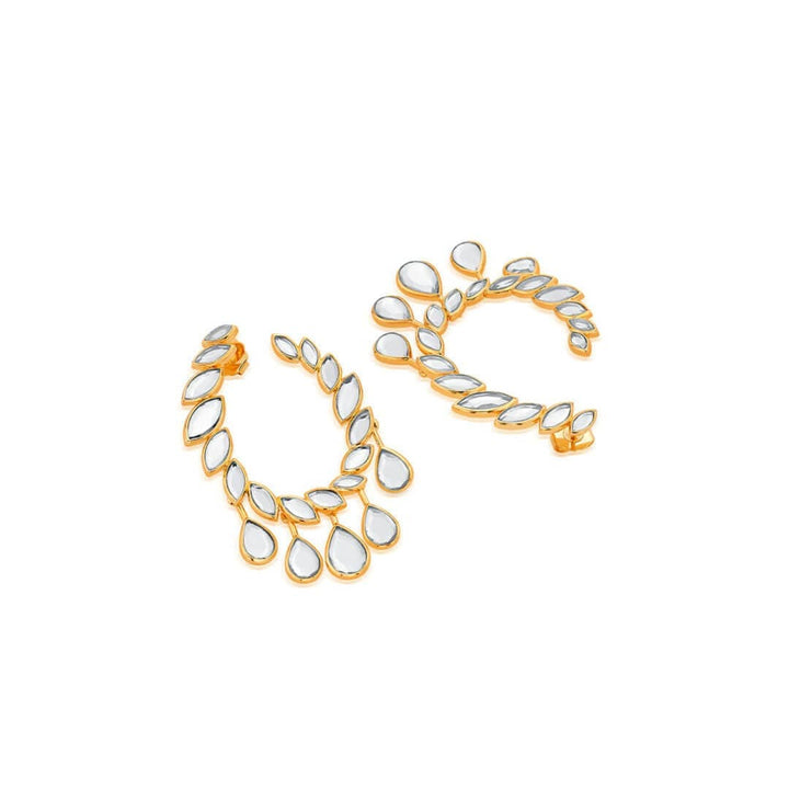 Marquise Mirror Open Oval Earrings