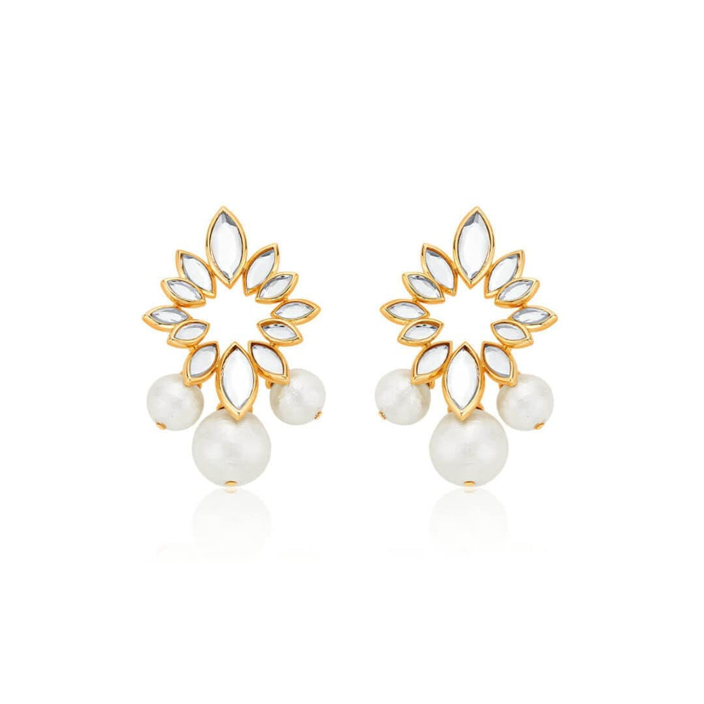 Marquise Mirror Pearl Earrings