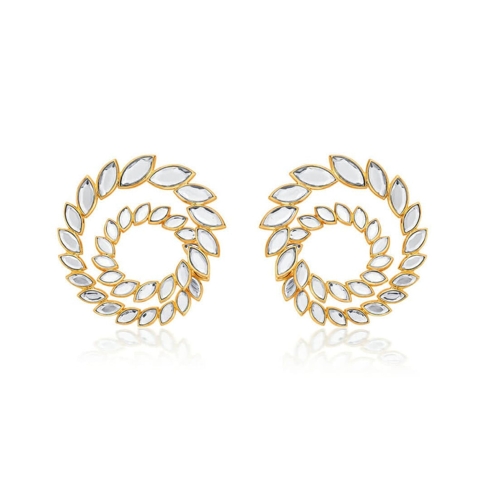 Marquise Mirror Statement Swirl Earrings