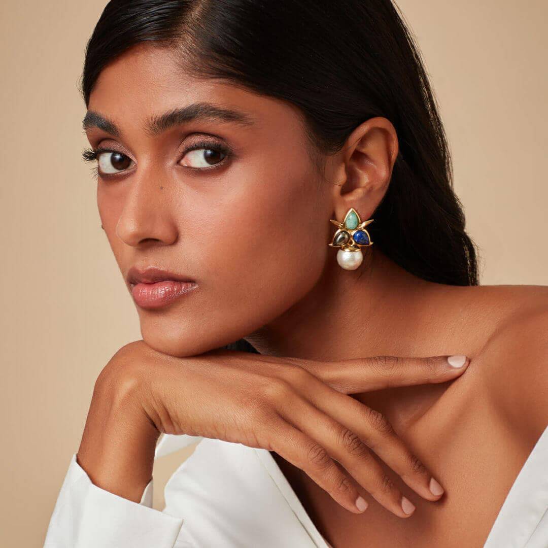 Marsala Noor Drop Earrings - Isharya | Modern Indian Jewelry