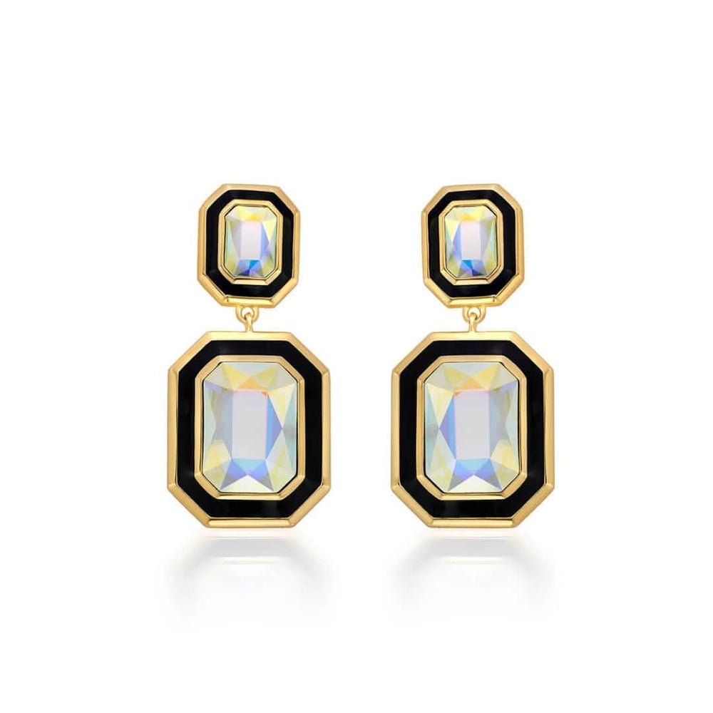 Meraki Black Enamel Drop Earrings