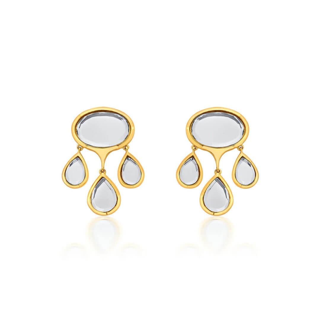 Mirrors on the Move Oval Mirror Drop Earrings