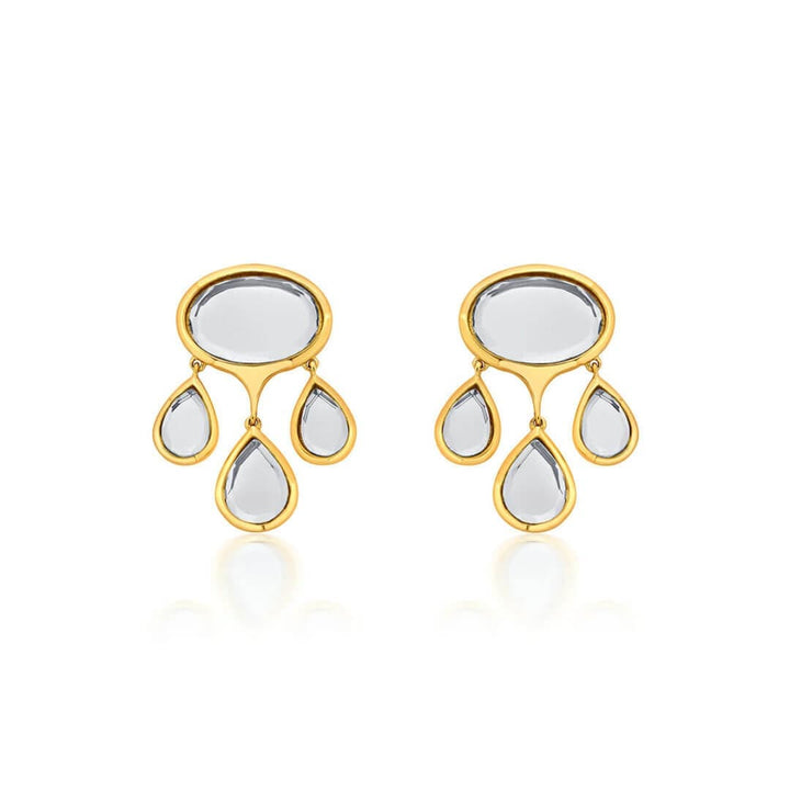 Mirrors on the Move Oval Mirror Drop Earrings