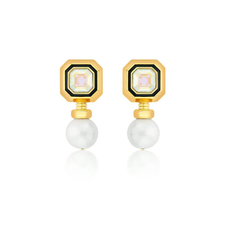 O’Keeffe White Abalone and Pearl Drop Earrings - Isharya | Modern Indian Jewelry