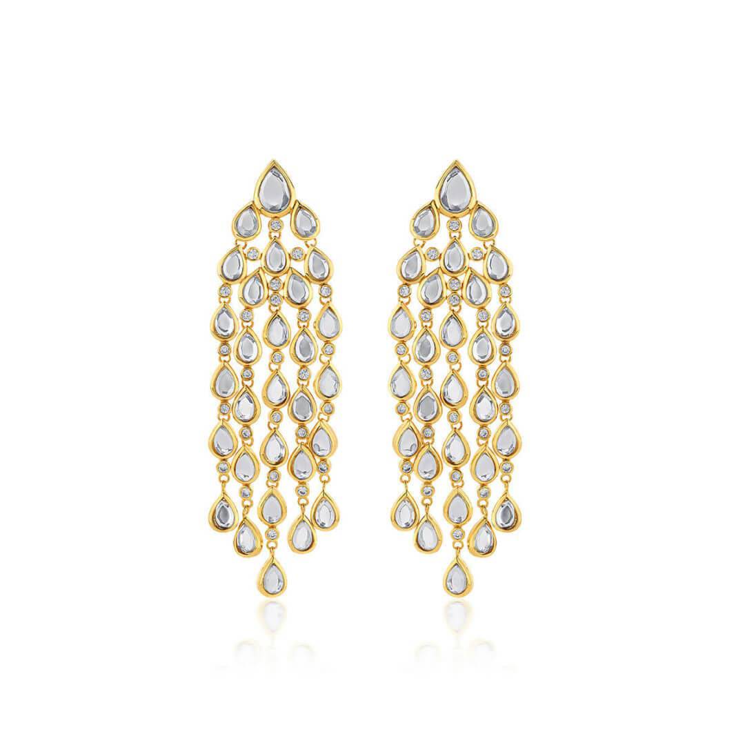 Paradise Dew Chandelier Statement Earrings - Isharya | Modern Indian Jewelry