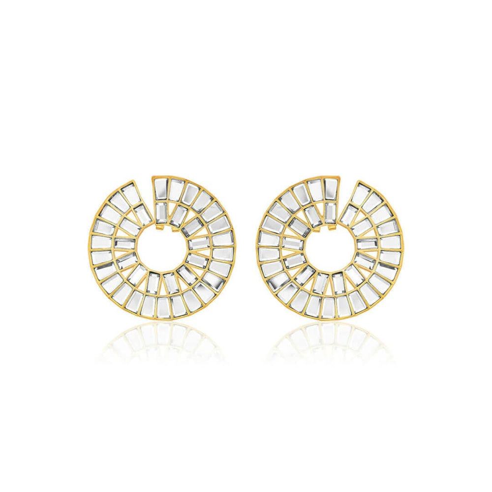 Prism Mirror Statement Hoop Earring