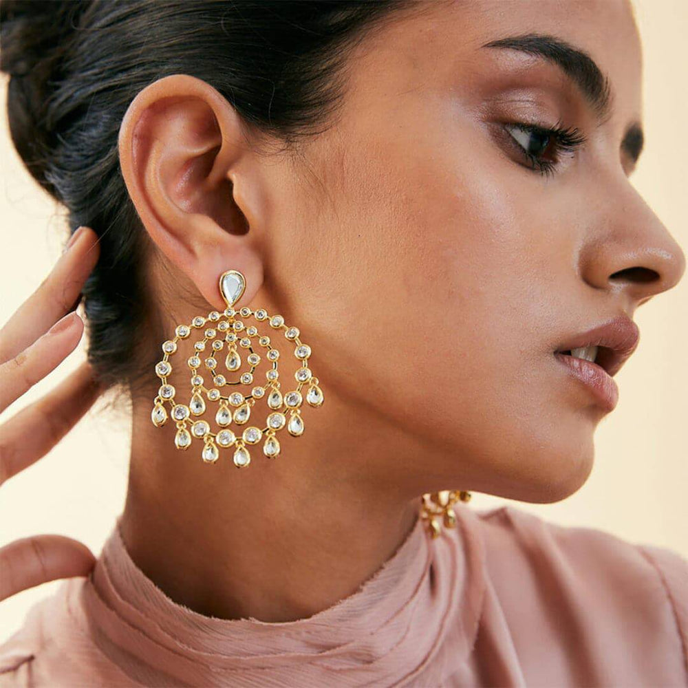 Pyramid Gold Mirror Allure Earring