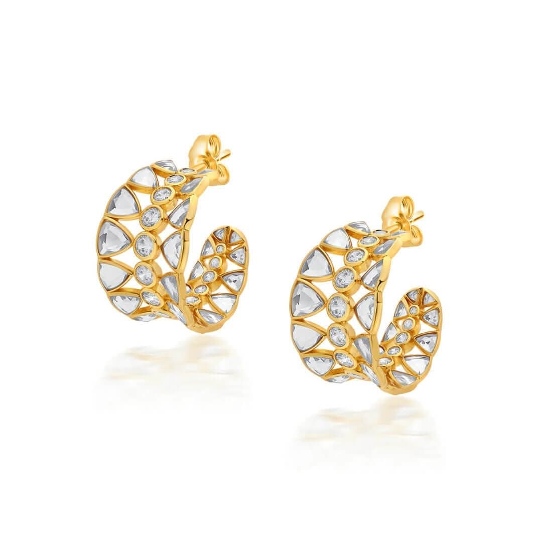 Ruhaaniyat CZ Mirror Hoop Earrings