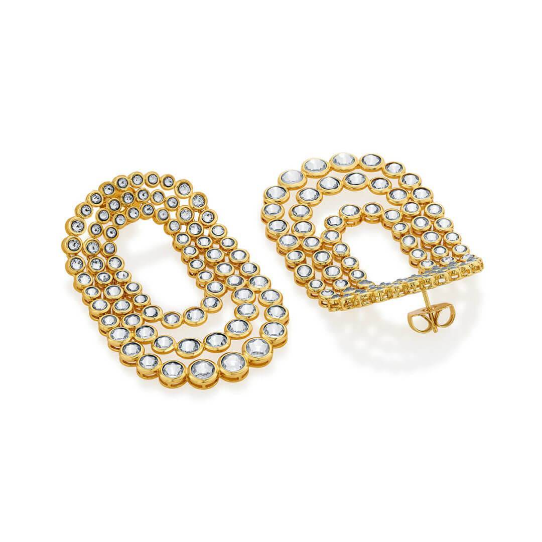 Gold Ruhaniyat Shimmering CZ Earrings