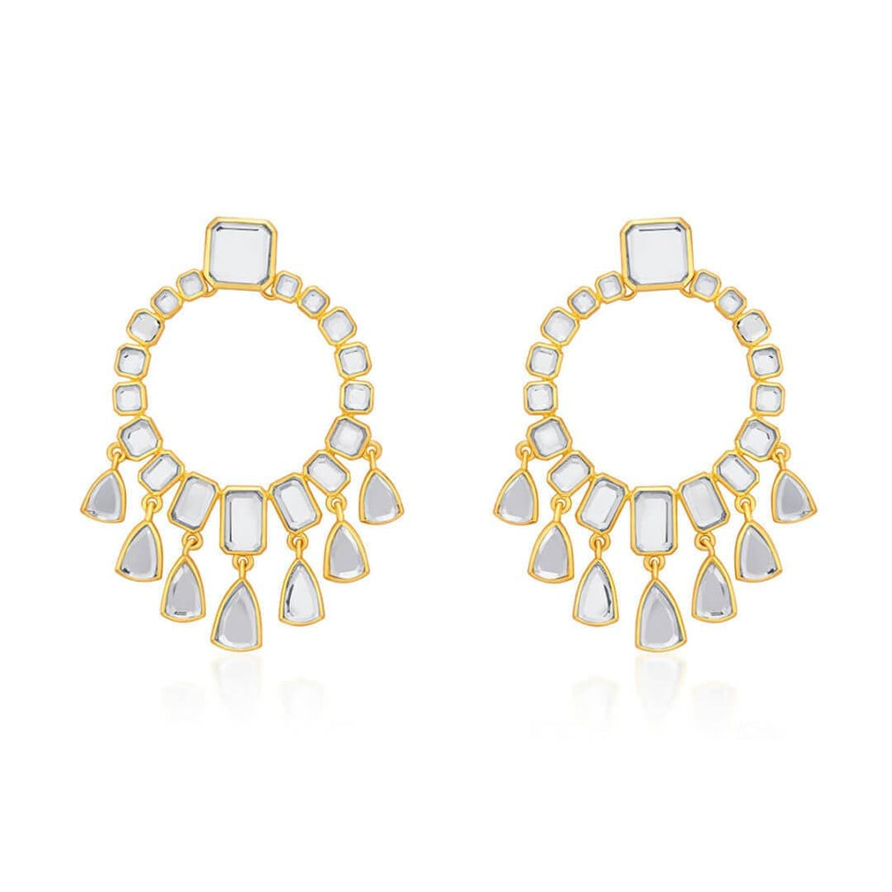 Ruhaniyat Statement Mirror Drop Earrings