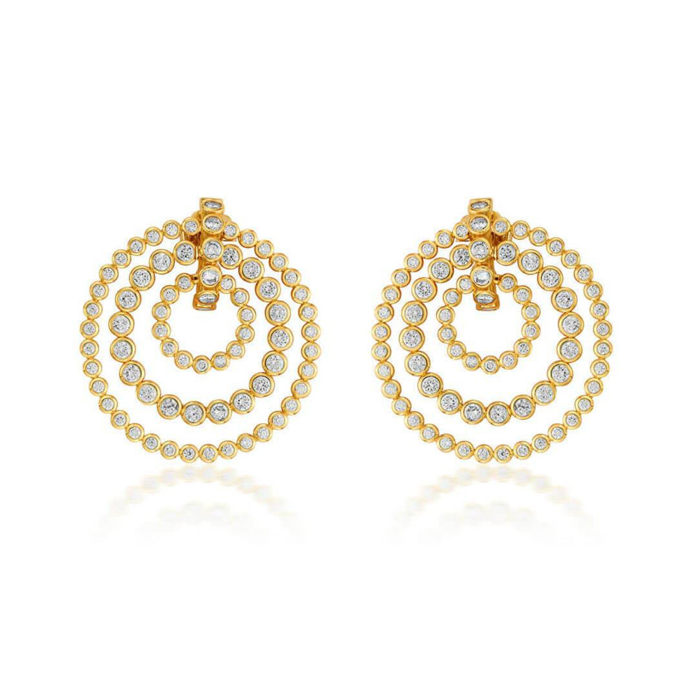 Seher CZ Concentric Hoop Earrings