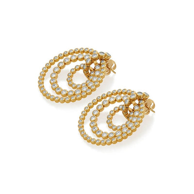 Seher CZ Concentric Hoop Earrings - Isharya | Modern Indian Jewelry