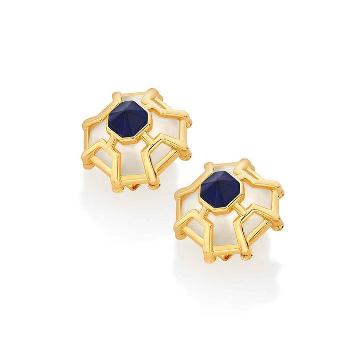 Armour Blue Saphire Doublet Statement Stud