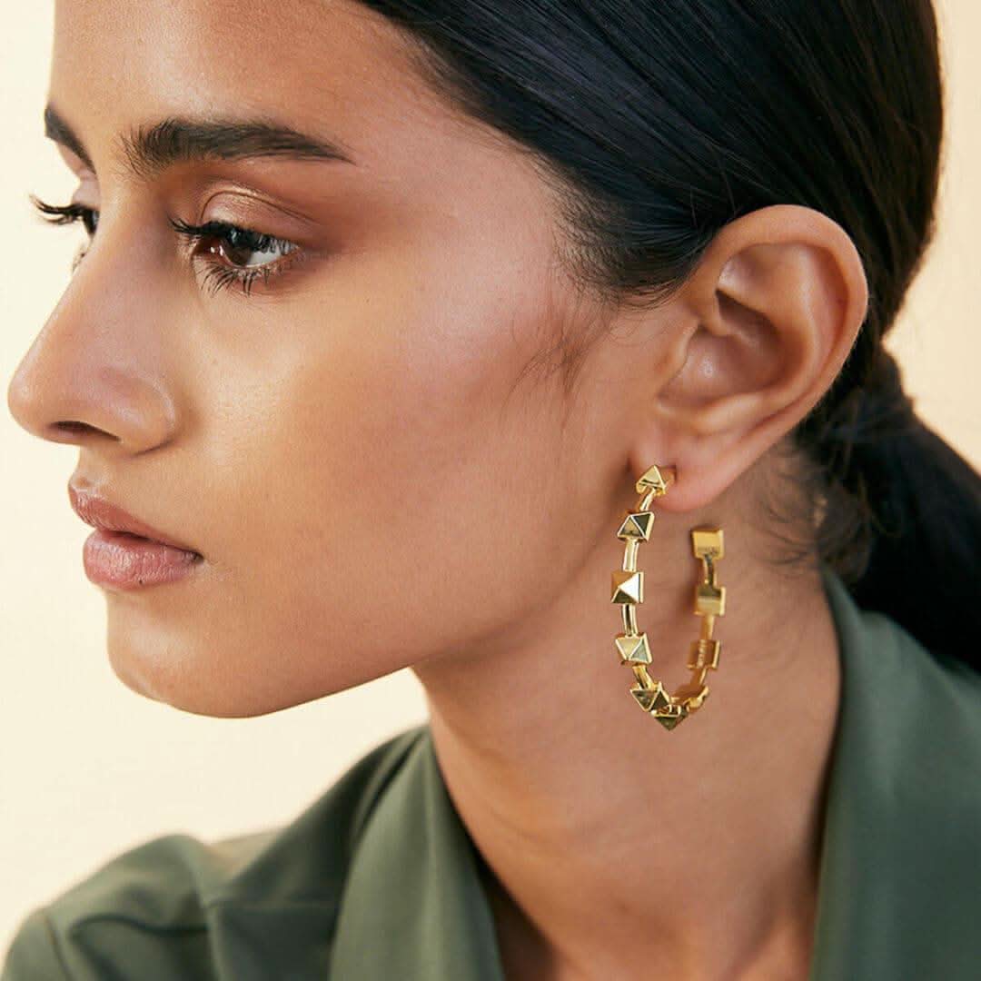 Ayaana Pyramid Stud Hoops