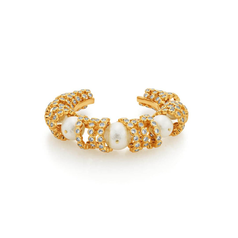 Crystal Pearl Statement Cuff