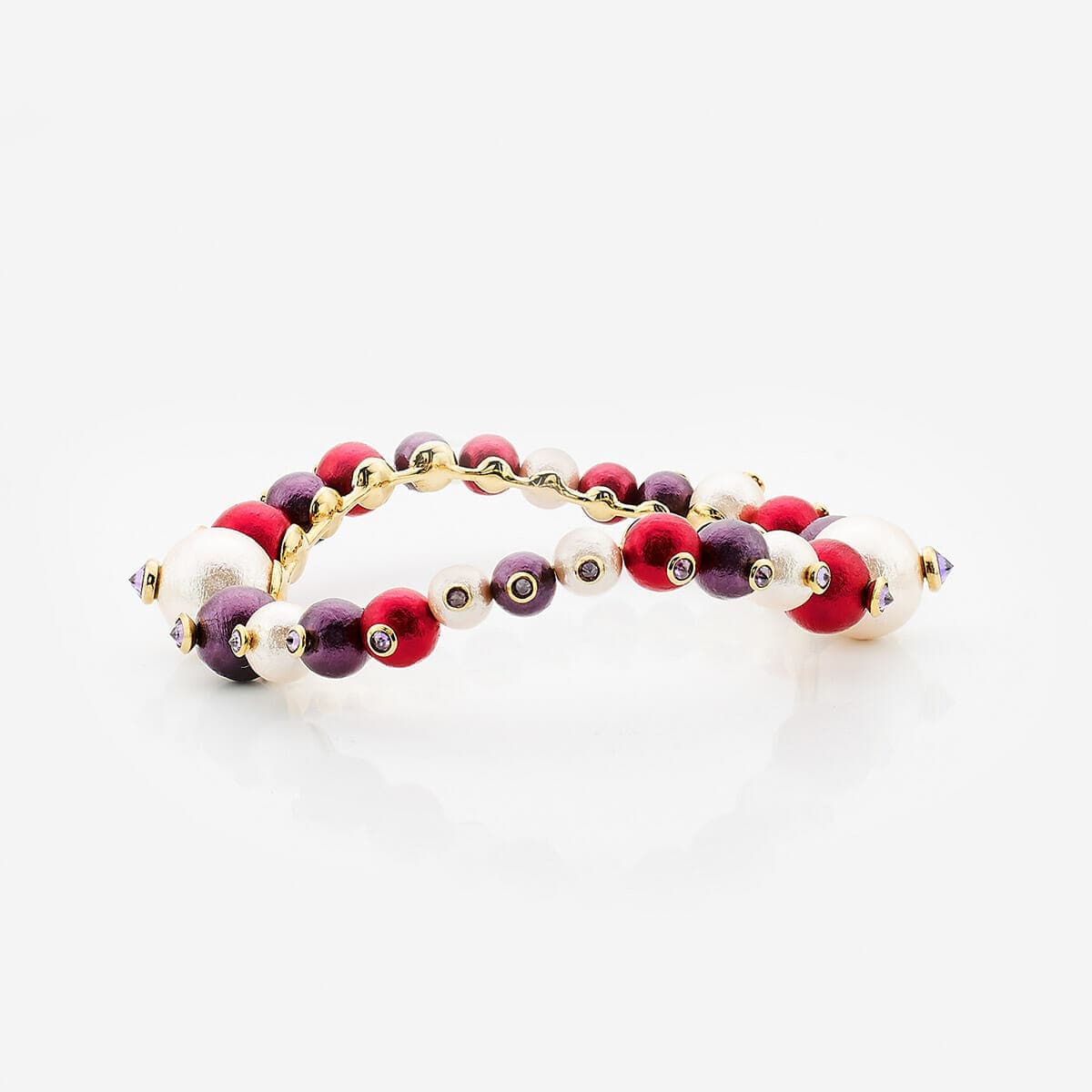 Empress Warrior Multi Color Pearl Swirl Bangle - Isharya | Modern Indian Jewelry