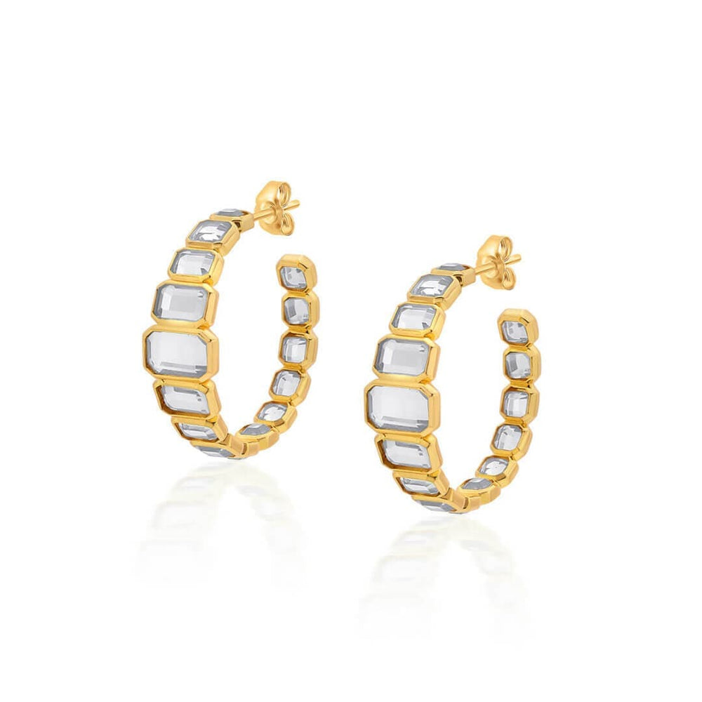 Gold Jugni Mirror Hoops