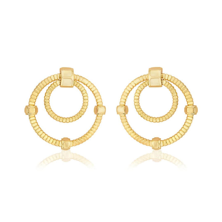 Markle Double Layered Gold Hoops