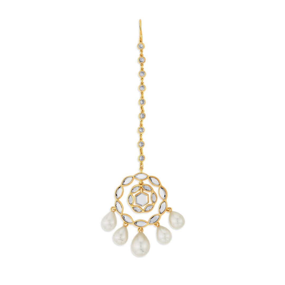 Pearl Gold Maang Tikka - Isharya | Modern Indian Jewelry