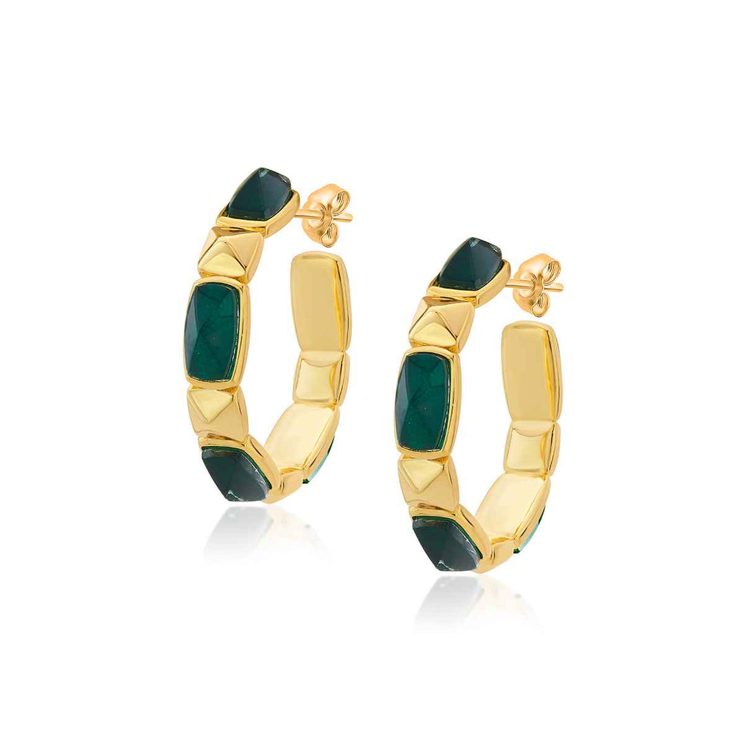 Perspective Emerald Doublet Hoop