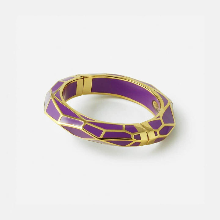 Purple Louvre Hinge Resin Bangle