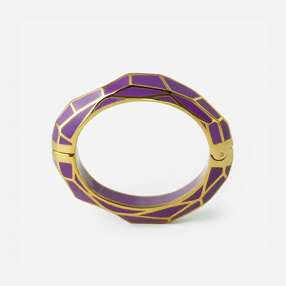 Purple Louvre Hinge Resin Bangle