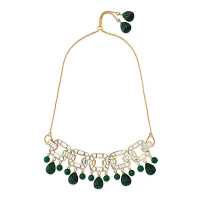Raina Hydro Emerald & Mirror Statement Choker - Isharya | Modern Indian Jewelry