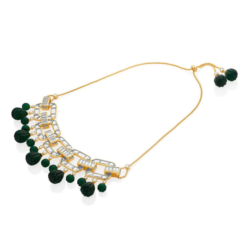 Raina Hydro Emerald & Mirror Statement Choker