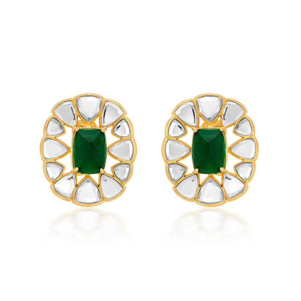 Ruhaniyat Mirror & Hydro Emerald Studs