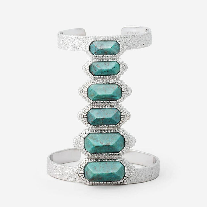 Silver African Turquoise Croc Power Cuff