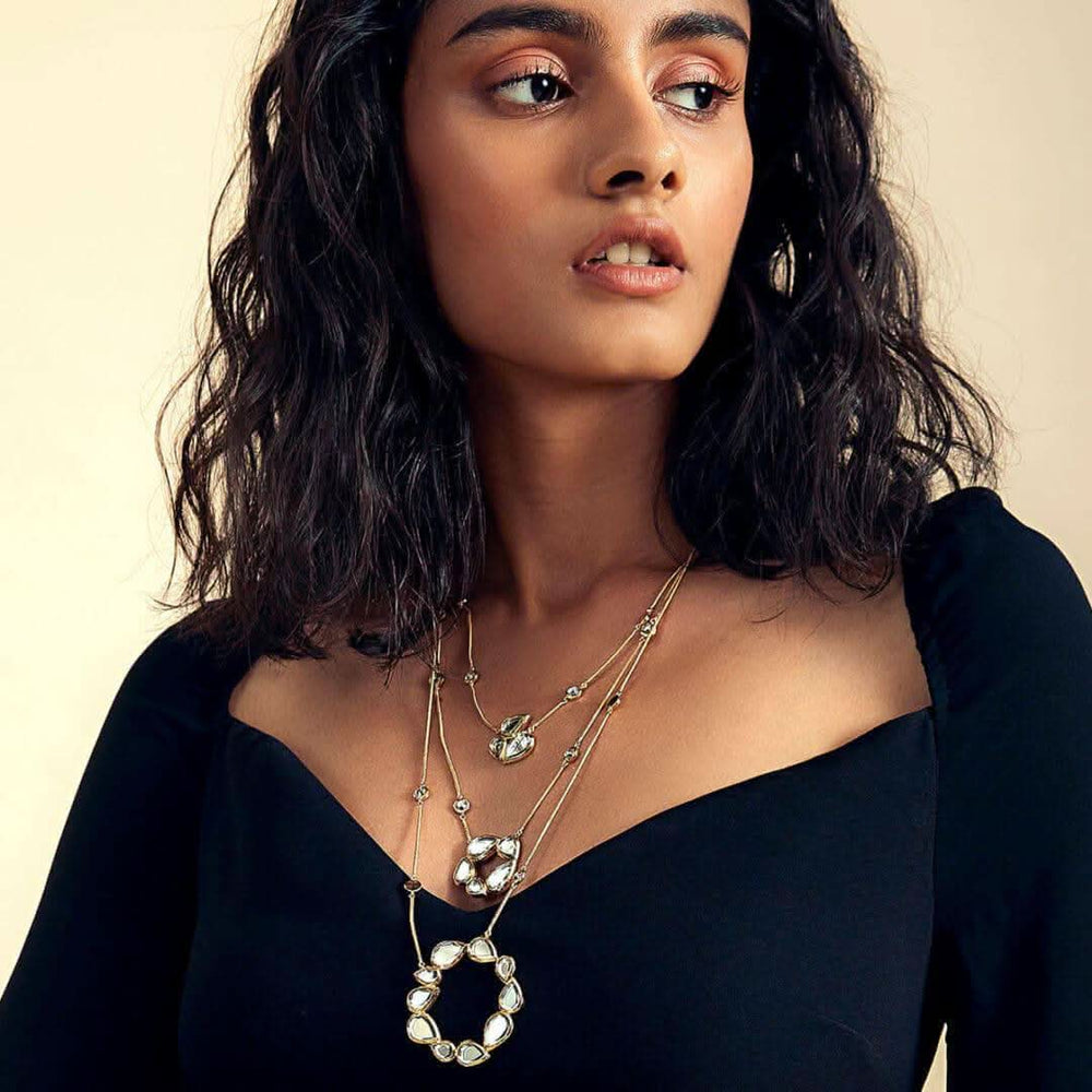 Mirrors on the Move Three Layered Necklace